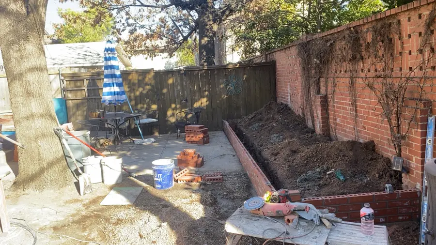 Brick and hardscape materials on job site Oklahoma City